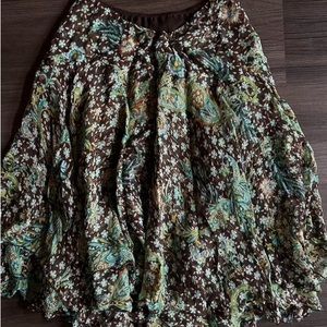 long brown green flowy skirt